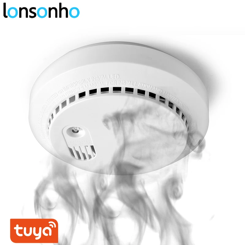 Умный дом Lonsonho Tuya Smartlife детектор угарного газа Wi Fi датчик дыма автоматизация
