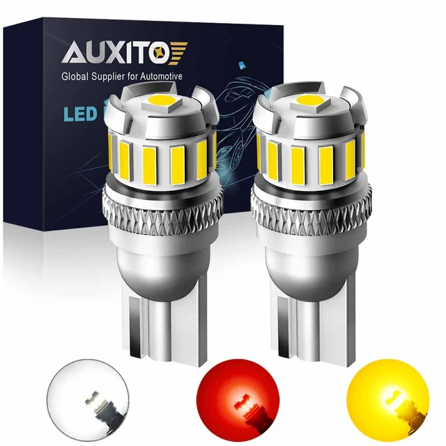 AUXITO 2x T10 LED Red Yellow Canbus Car Lights Bulbs W5W 168 194