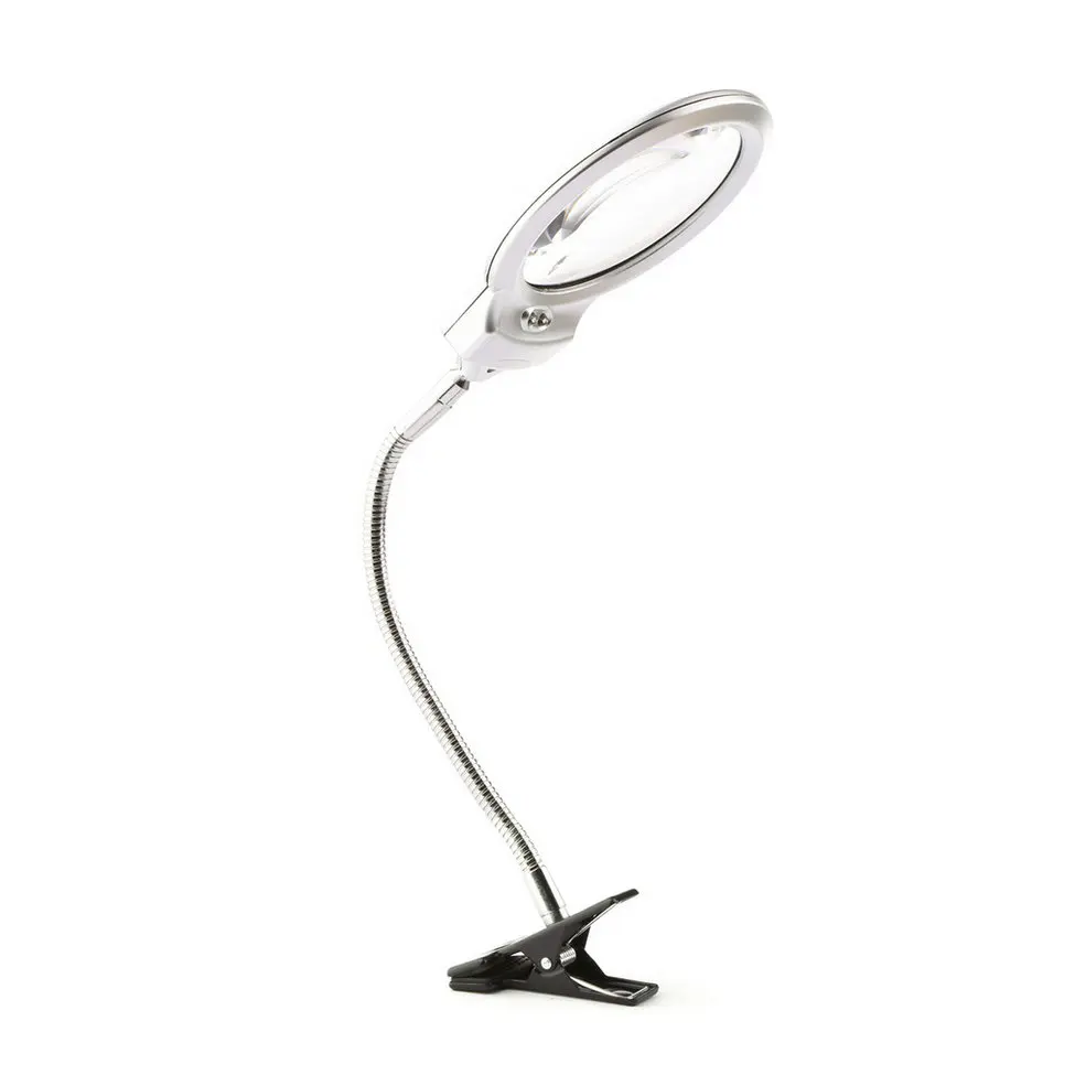 

LED-illuminated Clip-on Desk Metal Hose Magnifier Magnifying Glass Loupe Hot