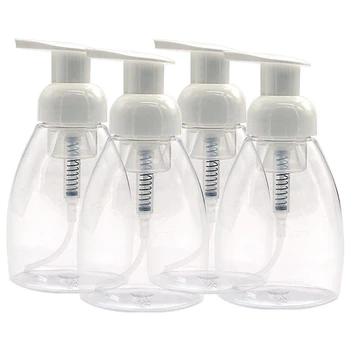 

Foaming Soap Dispensers, 4 Pack 8.5 Oz Pump Bottle BPA Free Liquid Containers, Refillable Foamer