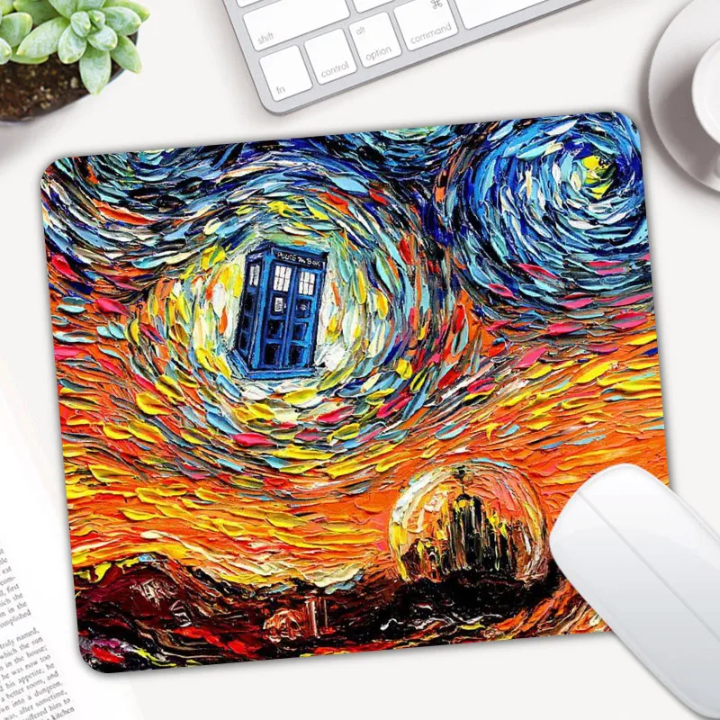 Игровой коврик для мыши Doctor Who TARDIS геймерский компьютерный из натурального