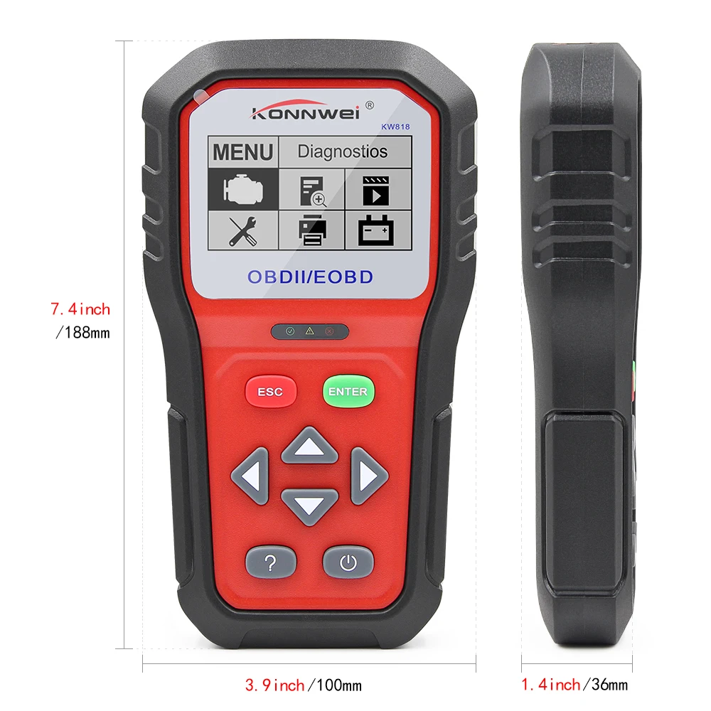 KONNWEI KW818 считыватель кодов OBD2 сканер бесплатное обновление OBD 2 OBD2 автомобильный диагностический инструмент ODB2 лучше, чем ELM 327 V1.5