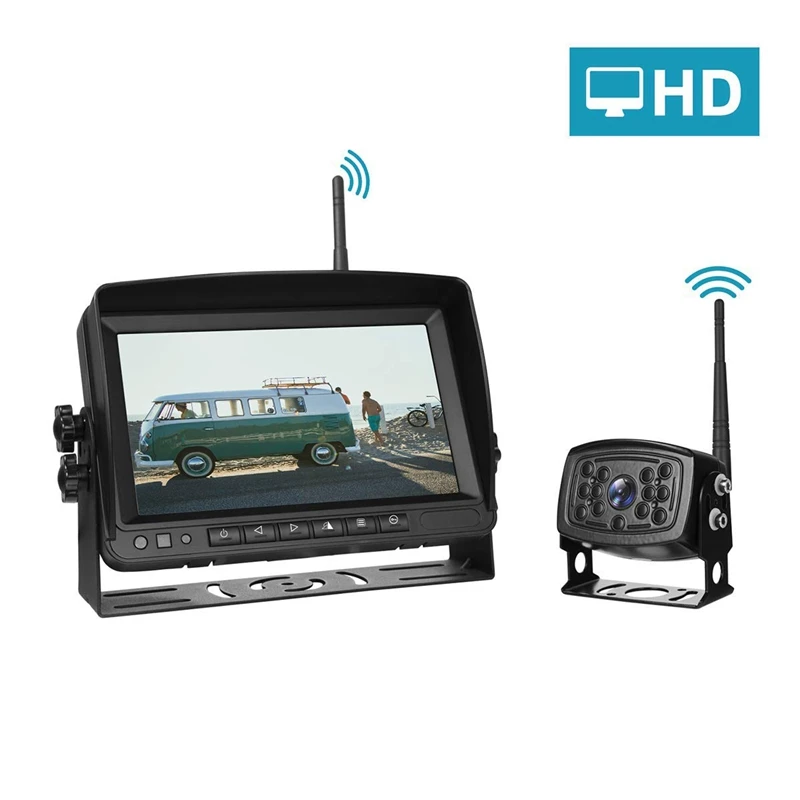 Car Wireless Reversing Wifi Rear View Digital Camera 7 Inch High Definition Display Led Infrared Suitable for Truck Rv Trailer C