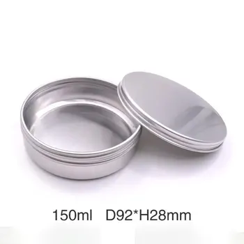 

150ml Eye Cream Jar Hair Conditioner Face Cream Lip Balm Pot Tins Metal Aluminum Cans Screw Lid Refillable Cosmetic Bottle 24pcs