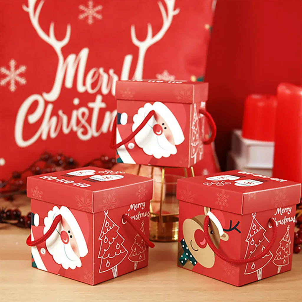 18pcs Box Paper Christmas Eve Safe Fruit Box Christmas Apple Gift Box For Home Santa Clause Merry Christmas Party Decorations