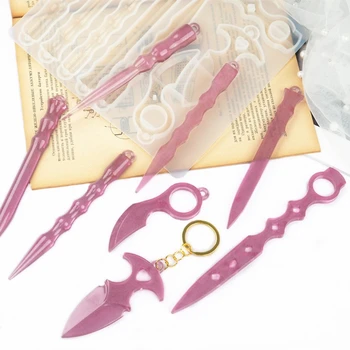 

Self Defence Dagger Mold Anti-Wolf Weapons Sword Pendant Silicone Mold Art Tools