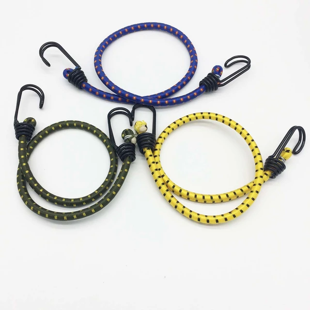 5pcs/lot 8mm *60cm length bicycle elastic cords bungee elastic Rope Tied  High Luggage Rope with hook in both end - AliExpress