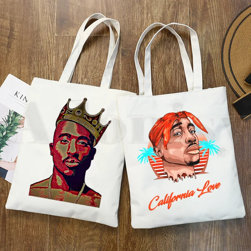 

2Pac Tupac Amaru Shakur Makaveli Rapper Swag New Art Canvas Bag Totes Simple Print Shopping Bags Girls Life Casual Pacakge