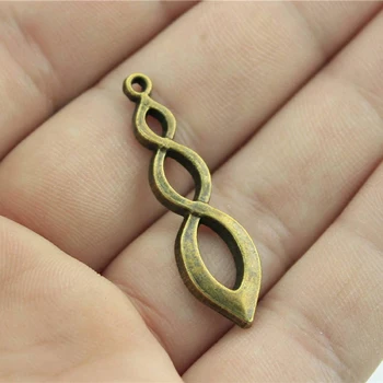 

WYSIWYG 6pcs 37x11mm Vintage Infinity Pendants Charm For Jewelry Making Antique Bronze Color Infinity Pendants Charm Infinity