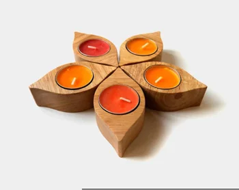 

Christmas Small Wooden Candle Holder Vintage Creative Candlestick Restaurant Porta Velas Navidad Christmas Candle Holder MM60ZT