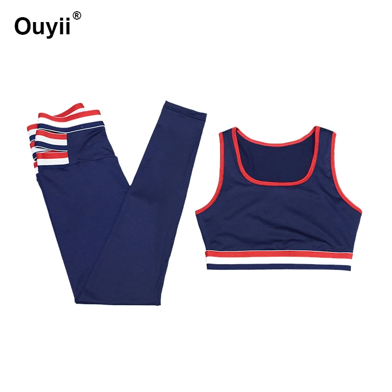 Royal Blue Лидер продаж, Женский комплект для йоги из 2 предметов, дышащий спортивный костюм, быстросохнущая спортивная одежда, спортивные бюстгальтеры+ леггинсы для женщин, спортивная одежда для тренировок - Цвет: Royal Blue
