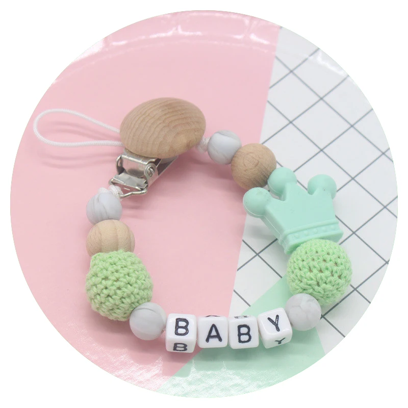 Baby toy 4 New DIY Baby Teethers Food Grade Beech Silicone Pacifier Chain Clip Holder Chain Silicone Pacifier Chain Teether Toy for Newborn - Цвет: Baby toy 4