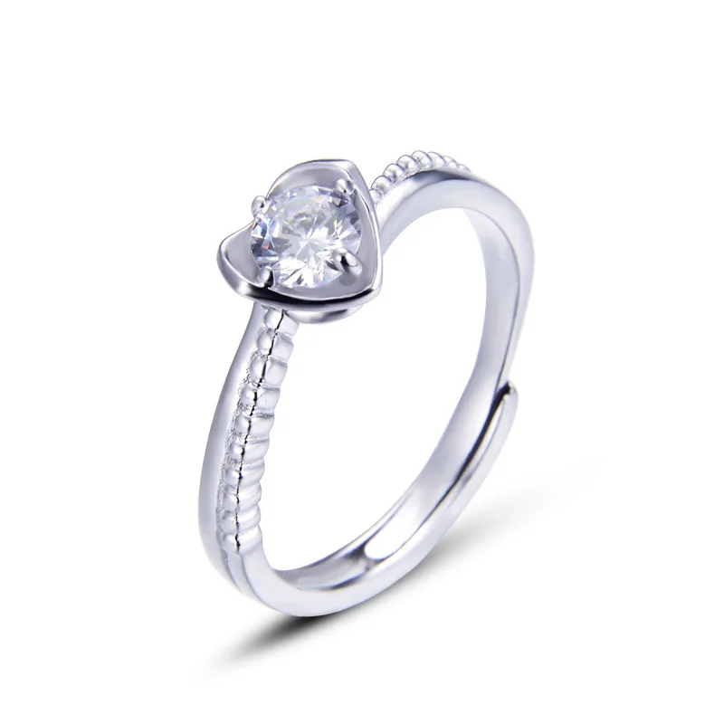 Bague Ringen S925 Серебряное кольцо для женщин сердце Корона дамы хвост кольцо Свадебные аксессуары подарок для подруги жены