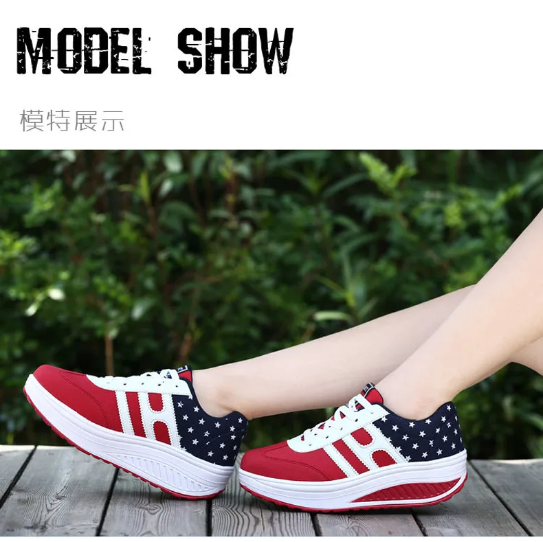 

2019 Spring And Summer New Style Mesh Breathable Rocking Shoes Women's Slanted Heel Platform Shoes Korean-style Trend of Fashion