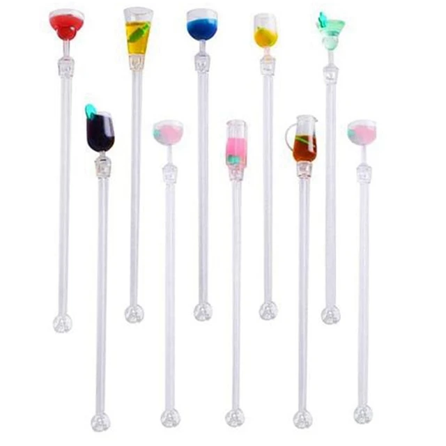 10Pcs Cocktail Stirrer Drink Mixing Stick Set Acrylic Cocktail Mixer Blender Bar Supplies Swizzle Stirrer 1