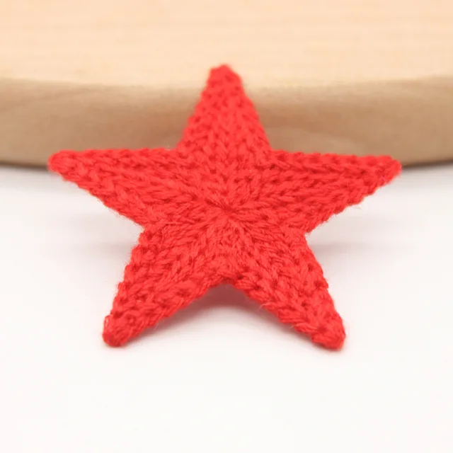 20pcs/pack 3.4cm Mini Cotton Knitting Pentagram for Home Hat Clothing Decoration Scrapbooking DIY Crafts Handmade Accessories Y-1