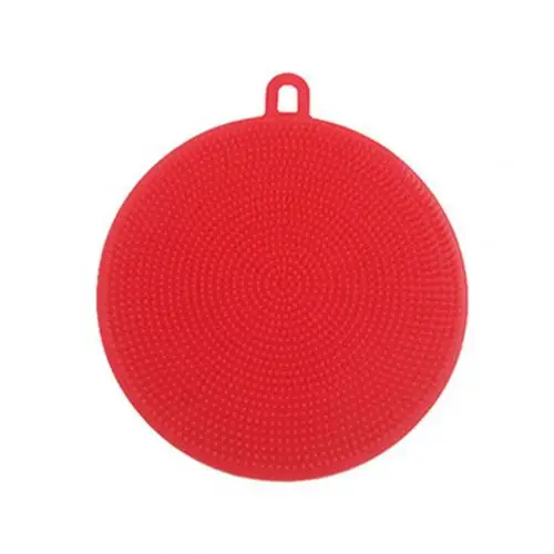Горячая силиконовая круглая чаша кастрюля для чистки кастрюль щетка для мытья скруббер домашний кухонный инструмент - Цвет: Красный