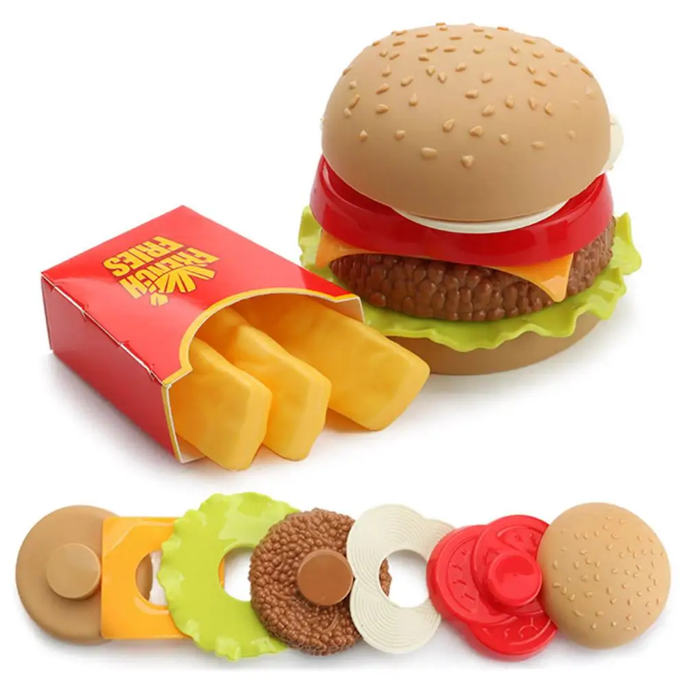 Дети Моделирование Гамбургер картофель фри игрушка ролевые игры собранная игрушка еда образование детская игрушка DIY сборка