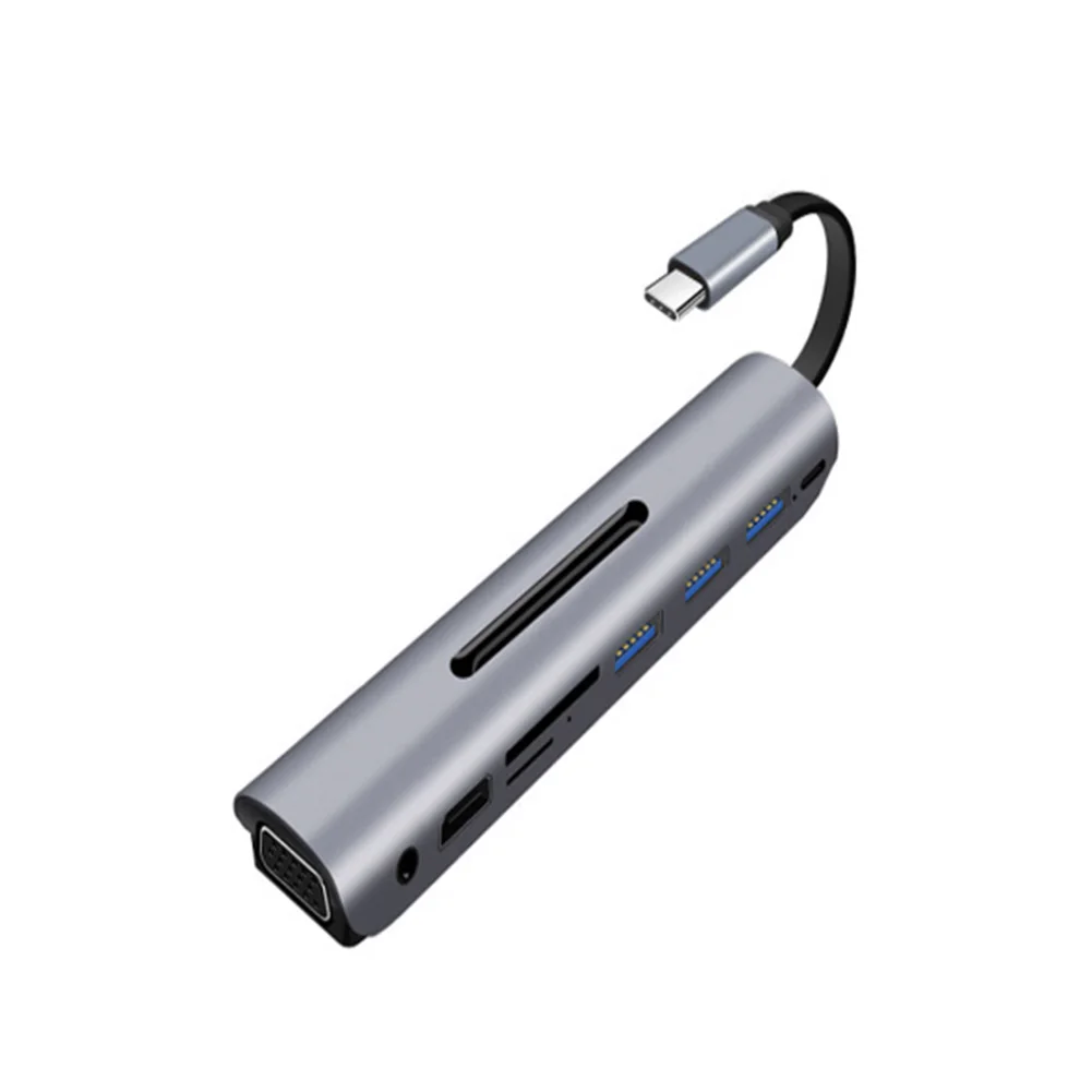 HDMI 3 USB3.0 многофункциональный 4 к VGA TF порт PD адаптер передачи данных 9 в 1 Тип C к VGA HDMI аудио концентратор док-станция для MacBook
