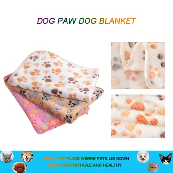 

Comfortable Pet Mattress Sleep Coral Fleece Paw Print Dog Cat Puppy Wool Soft Blanket Pet Dog Mattress Pet Cat Puppy Supplies