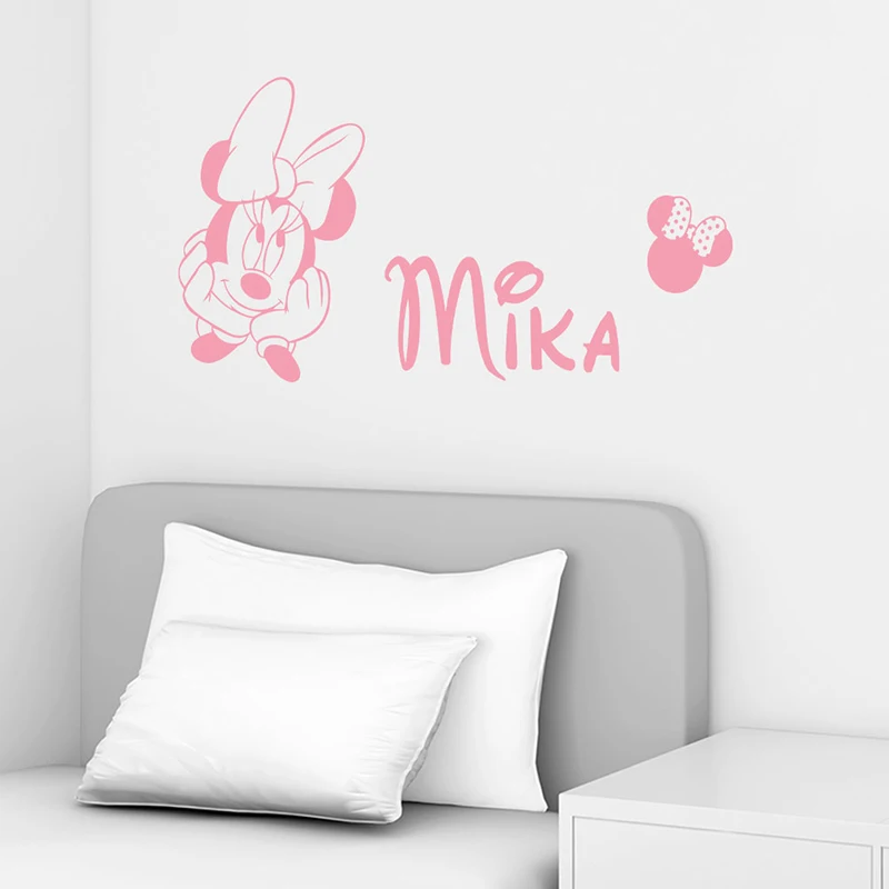 Lovely Cartoon Disney Minnie Mouse Wall Stickers For Home Decor Living Room Girls Room Nursery Poster Vinyl Mural Wall Art Decal Lovely Cartoon Disney Minnie Mouse Wall Stickers For Home Decor Living Room Girls Room Nursery Poster Vinyl Mural Wall Art Decal
