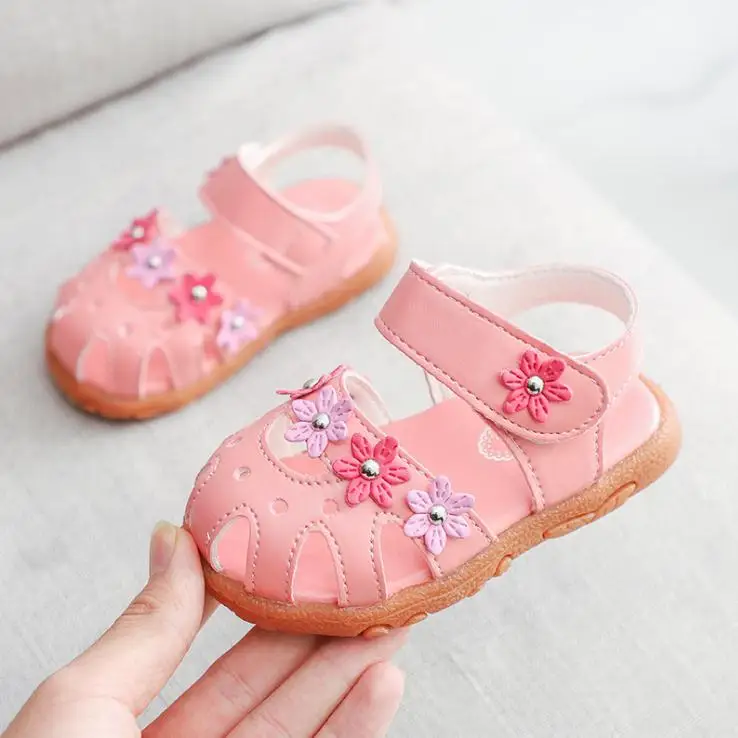 Summer Baby Sandals for Girls Cherry Closed Toe Toddler Infant Kids Princess Walkers Baby Little Girls Shoes Sandals Size 15-30 best leather shoes Children's Shoes