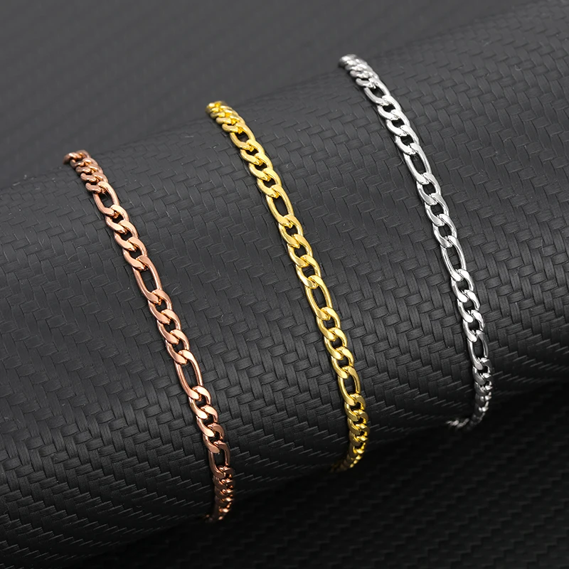 Figaro Bracelet Anklet Hip-Hop Gold Color Chain For Women Men Stainless Steel Leg Chain Jewelry Female 2020 Trendy Charm Gift