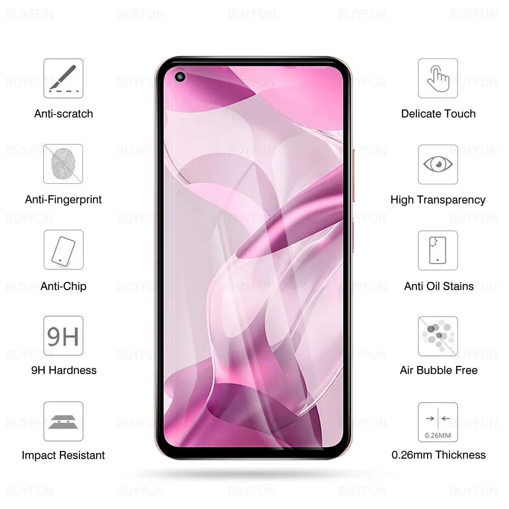 Full Cover Tempered Glass Case Screen Protector 2PCS phone protector cover tempered glass screen protector For Xiaomi 11 Lite 5G NE 6.55" Screen Protector For Xiamoi Mi 11 Lite 11Lite Protective Film