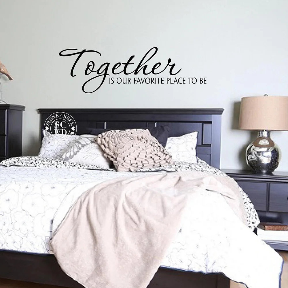 Together is Our Favorite Place to Be Family Wall Decal Wedding Marriage  Love Inspirational Quote Wall Sticker Bedroom Vinyl Deco, image size:1000x1000