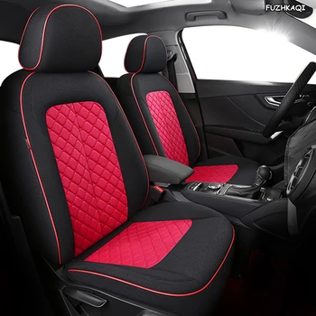 

FUZHKAQI Custom FLAX car seat covers set For VW UP! Golf Polo Caravelle Multivan Sharan Passat Variant T-ROC T-Cross car seats