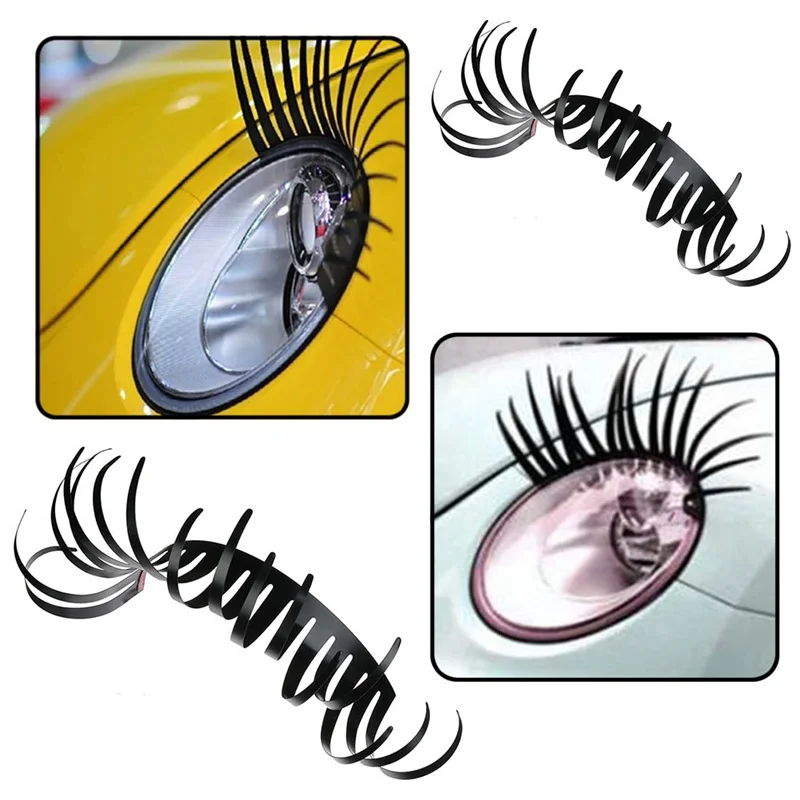 

For porsche cayenne Car Headlight Eyelash Car 3D Cute Material Eyelashes Car False Eyelashes Sticker Electric Eye 1 Pair