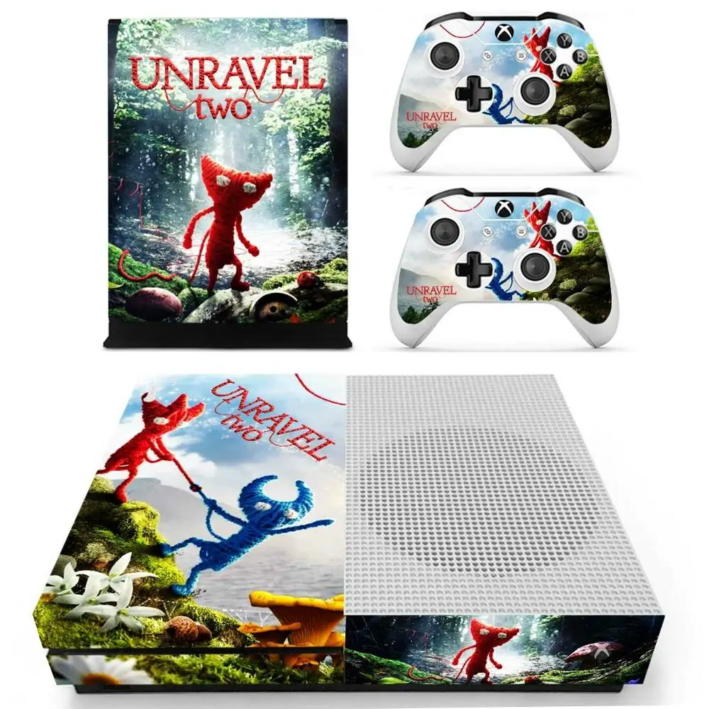 Раскройте два для Xbox One S кожа Виниловая Наклейка Pegatina Adesivos для Xbox one тонкая консоль и два контроллера шкуры
