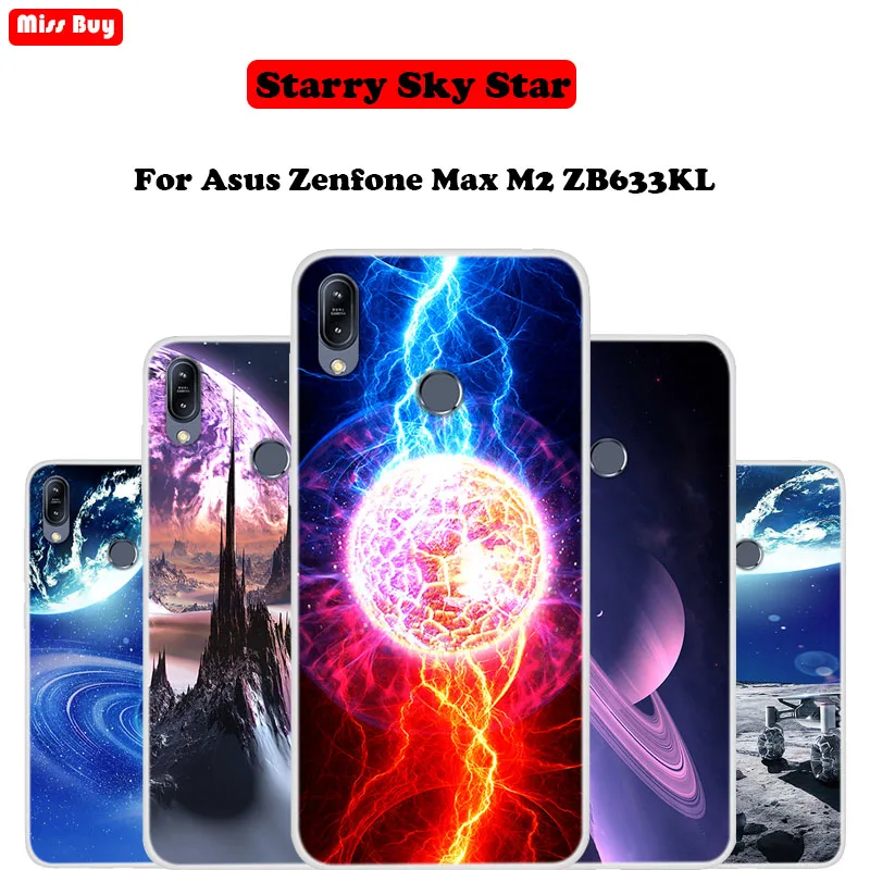 6 26 &quotдля Asus Zenfone Max (M2) ZB633KLCase силиконовый тонкий мягкий чехол с принтом звездного