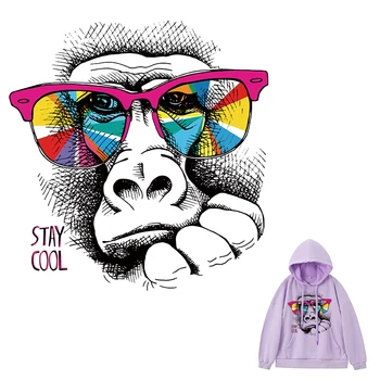 

Patches For Clothing Iron On Thermal Heat Transfers Patch Stickers For Hodiees Diy Keep Cool Monkey Washable Vinyl Sticker