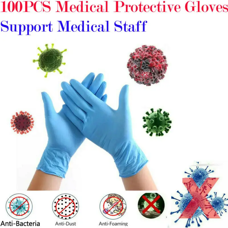 

100Pcs Disposable Nitrile Gloves Antistatic Inspection Protective Gloves Clean Cut-Proof Gloves Protecting Hands from Bacteria