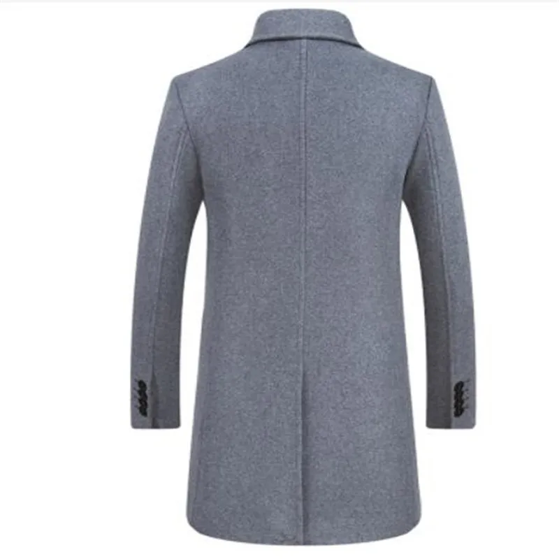 Brand Double Breasted Pea Coat Men Winter Mens Cashmere Coat Slim Fit Wool& Blends Mens Trench Coat Manteau Homme Overcoat