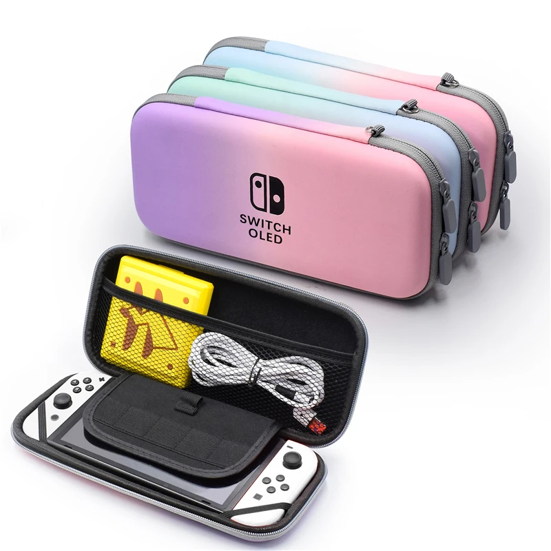 Gradient Color Travel Carry Storage Bag For Nintendo Switch Oled Game Console  Pouch Portable Protective Case Joycon Box Cover - AliExpress