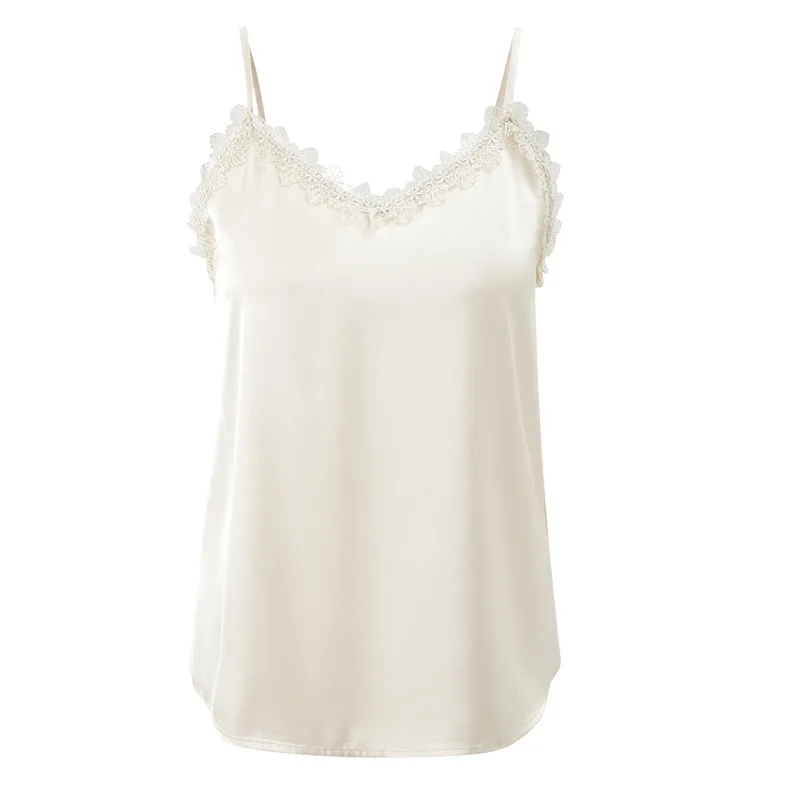 Autumn 2020 New Suspender Women's Solid Color Hollow Lace Sexy Skin Friendly Bottom Shirt Fashionable and Elegant