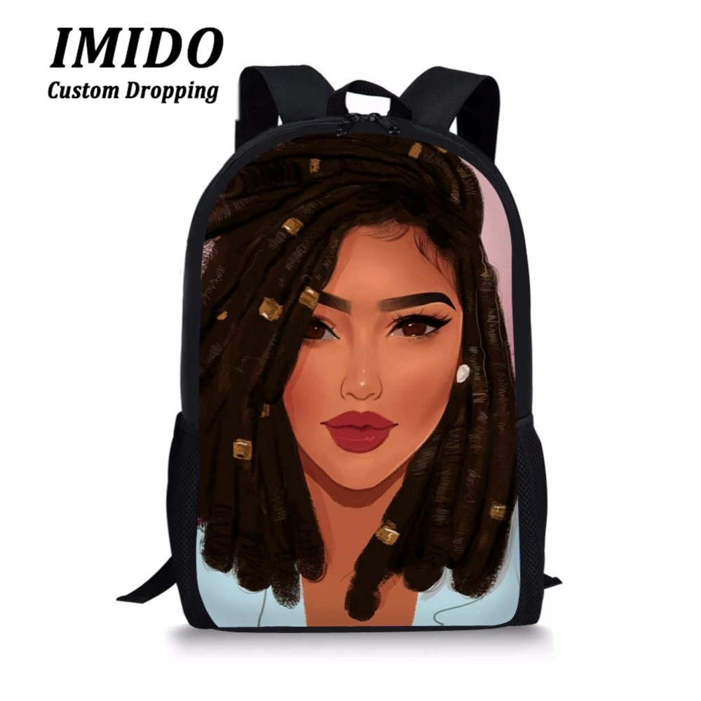 IMIDO стильный рюкзак 3 шт./компл. школьные сумки для детей черный арт в африканском стиле с принтом для девочек Школьный Рюкзак Детские сумки через плечо сумки для книг - Цвет: 5949C