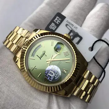 

Top quality U1 factory watch Men automatic mechanical sweeping movement luxury brand Watches Green dial daydate