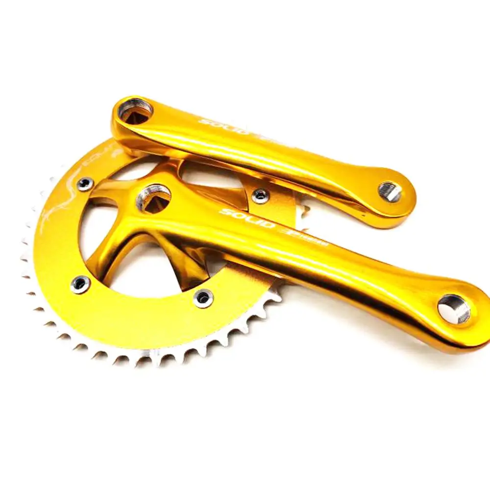 

46T Fixed Gear Bike Crankset Aluminum Alloy 170mm Crank Set Single Speed Chainring Square hole Road Folding Bike chainwheel part