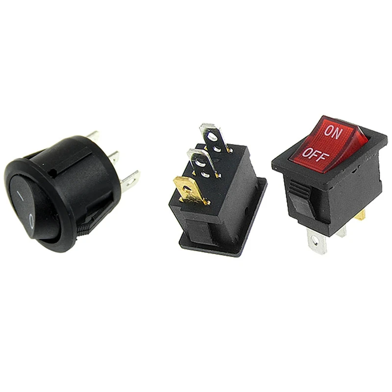 

10 Pcs Red Lamp Neon Light SPST ON-OFF Rocker Switches & 10PCS 3 Pin SPDT ON-OFF Rocker Switch Snap-In