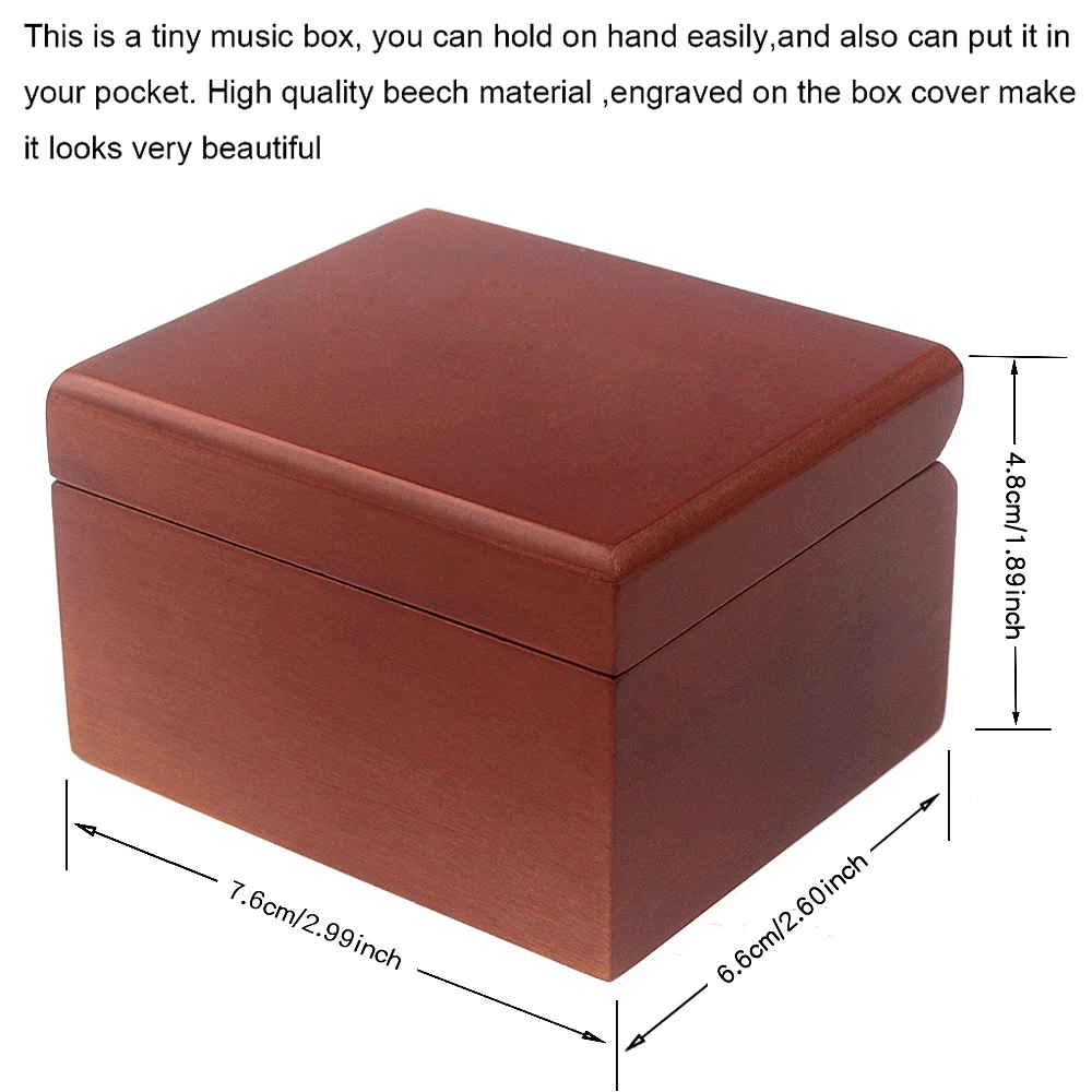 Rosiking QUEEN-Bohemian Rhapsody Red with mirror Music Box Carved Mechanism Musical Wind Up Gift for Birthday 5