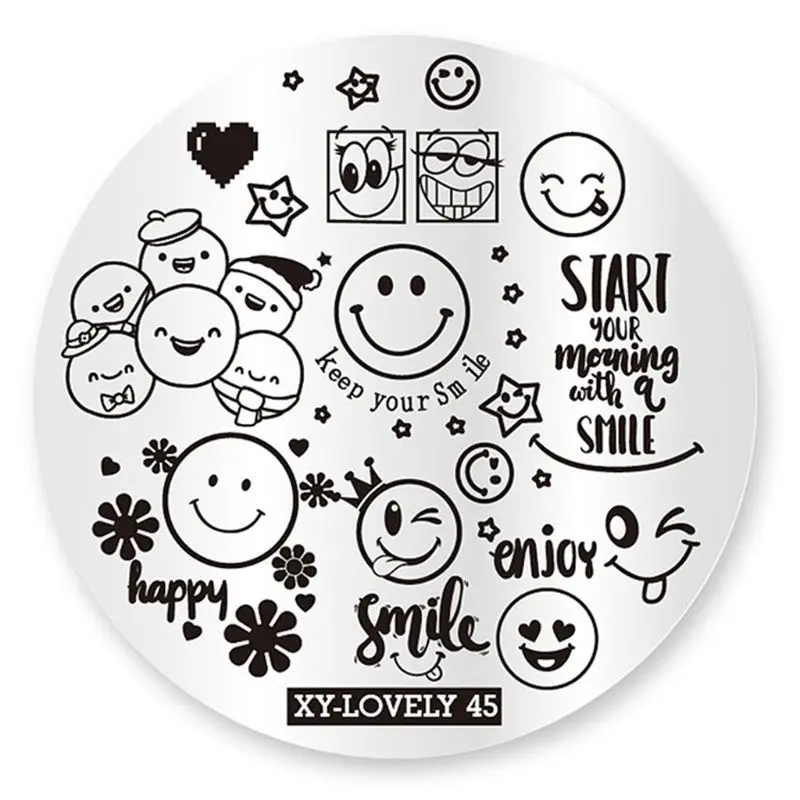 1pc Stamping Manicure Image Round Nail Art Stamp Template Tool Plate Polish 5 5cm 5