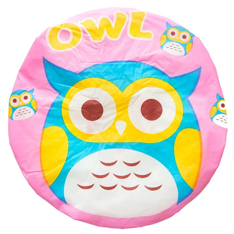owl Мультяшные животные водонепроницаемый Душ для ванной шапочка для волос Resuable кружева эластичная лента фен вапоризатор для волос - Цвет: owl
