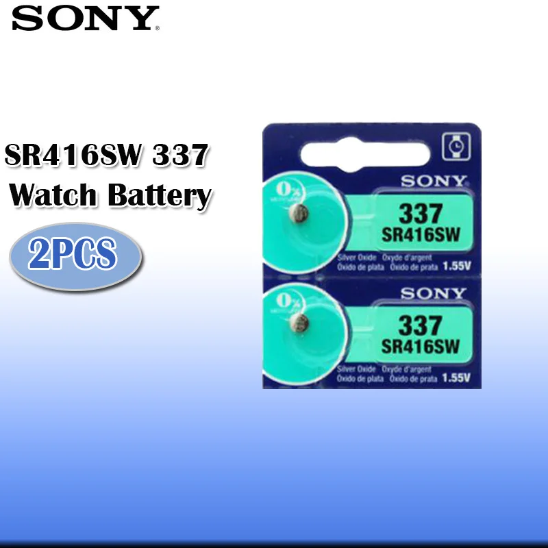 Батарейка для часов Sony 100 оригинальная 1 55 в 337 SR416SW оксид серебра сделано Японии 0%