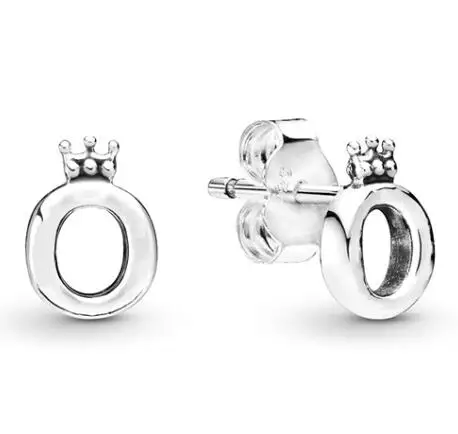 

Genuine 925 Sterling Silver Earring Polished Crown O Studs Earring For Women Wedding Gift Fashion Jewelry