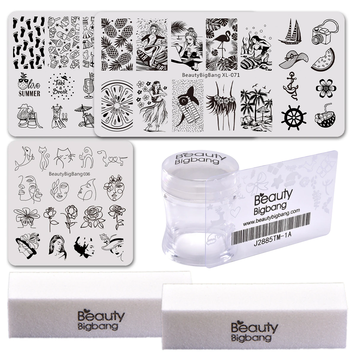 BEAUTYBIGBANG 7 шт./компл. для девочек в цветочек нейл-арта шаблоны для стемпинга прямоугольник Image Plate штамп с штамп Ракель и пилочка для ногтей