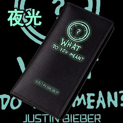 F Мужской кошелек MeanCat Justin Bieber из искусственной кожи черного цвета - Цвет: F