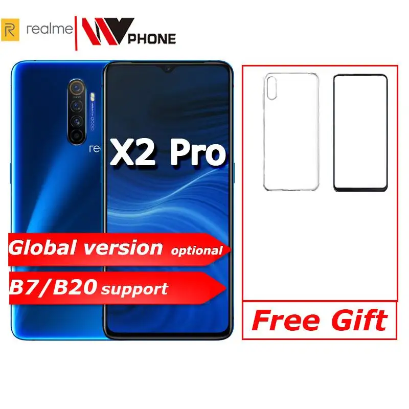 Realme X2 pro X 2 Мобильный телефон Snapdragon 855 plus 64MP Quad камера 6,5 ''полный экран NFC OPPO мобильный телефон VOOC 50 Вт супер зарядное устройство